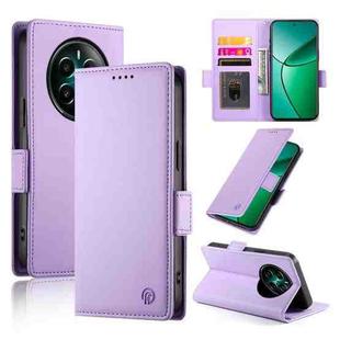 For Realme 12+ / Narzo 70 Pro Side Buckle Magnetic Frosted Leather Phone Case(Purple)