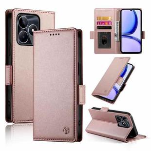 For Realme C53 4G / Narzo N53 4G Side Buckle Magnetic Frosted Leather Phone Case(Rose Gold)