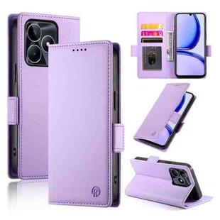 For Realme C53 4G / Narzo N53 4G Side Buckle Magnetic Frosted Leather Phone Case(Purple)