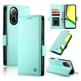 For Realme C67 4G Global Side Buckle Magnetic Frosted Leather Phone Case(Mint Green)