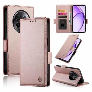 For Realme 13+ Side Buckle Magnetic Frosted Leather Phone Case(Rose Gold)