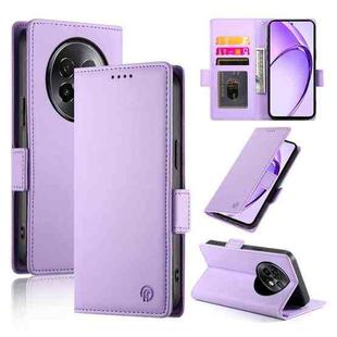 For Realme 13+ Side Buckle Magnetic Frosted Leather Phone Case(Purple)