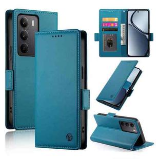 For Realme C75 / Realme 14x Side Buckle Magnetic Frosted Leather Phone Case(Blue)