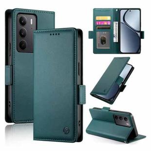For Realme C75 / Realme 14x Side Buckle Magnetic Frosted Leather Phone Case(Dark Green)