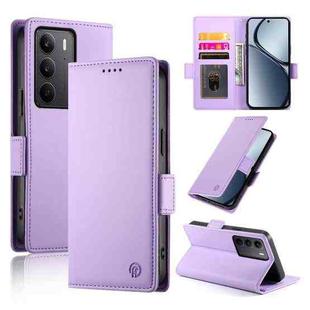 For Realme C75 / Realme 14x Side Buckle Magnetic Frosted Leather Phone Case(Purple)