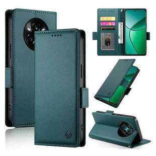 For Realme 14 Pro+ Side Buckle Magnetic Frosted Leather Phone Case(Dark Green)