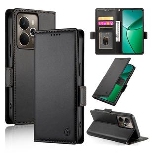 For Realme 14 / Realme P3 5G Side Buckle Magnetic Frosted Leather Phone Case(Black)