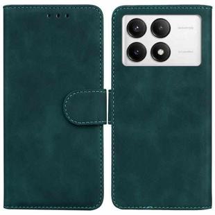 For Xiaomi Poco F6 Pro Skin Feel Pure Color Flip Leather Phone Case(Green)