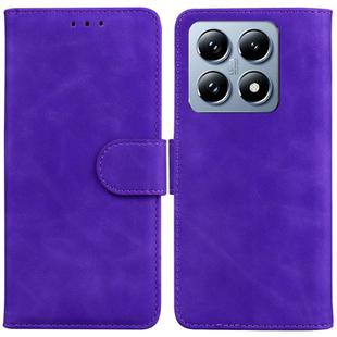 For Xiaomi 14T Skin Feel Pure Color Flip Leather Phone Case(Purple)