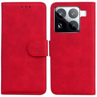 For Xiaomi 15 Pro Skin Feel Pure Color Flip Leather Phone Case(Red)