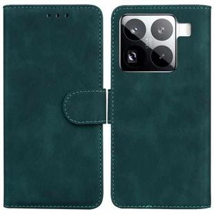 For Xiaomi 15 Pro Skin Feel Pure Color Flip Leather Phone Case(Green)