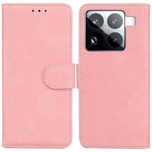 For Xiaomi 15 Pro Skin Feel Pure Color Flip Leather Phone Case(Pink)