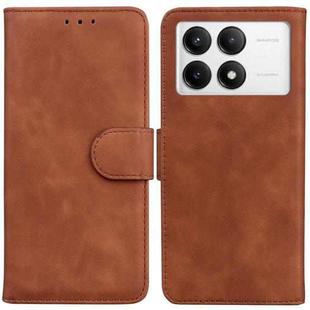 For Xiaomi Redmi K70 / K70 Pro Skin Feel Pure Color Flip Leather Phone Case(Brown)