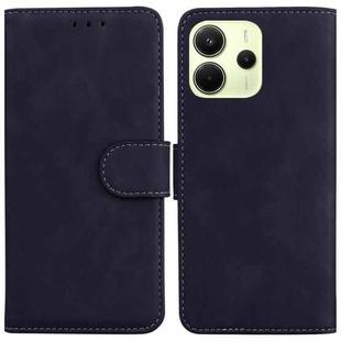 For Redmi Note 14 4G 163.25mm Skin Feel Pure Color Flip Leather Phone Case(Black)