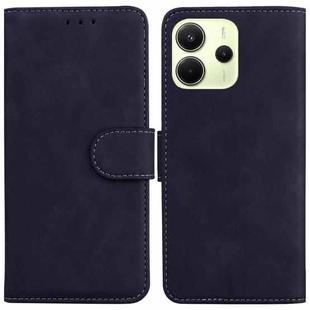 For Redmi Note 14 4G 164.84mm Skin Feel Pure Color Flip Leather Phone Case(Black)