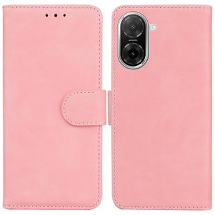 For Redmi A5 4G 173.3mm Skin Feel Pure Color Flip Leather Phone Case(Pink)