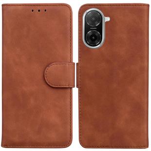 For Redmi A5 4G 173.3mm Skin Feel Pure Color Flip Leather Phone Case(Brown)