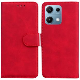 For Redmi Note 14S 4G Skin Feel Pure Color Flip Leather Phone Case(Red)
