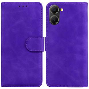 For Redmi Turbo 4 / Xiaomi Poco X7 Pro Skin Feel Pure Color Flip Leather Phone Case(Purple)