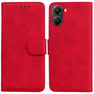 For Redmi Turbo 4 / Xiaomi Poco X7 Pro Skin Feel Pure Color Flip Leather Phone Case(Red)