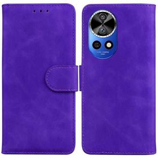 For Huawei nova 12 Pro Skin Feel Pure Color Flip Leather Phone Case(Purple)