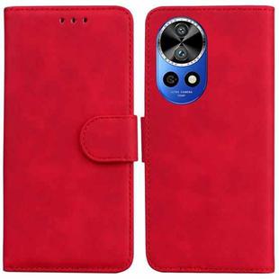 For Huawei nova 12 Pro Skin Feel Pure Color Flip Leather Phone Case(Red)