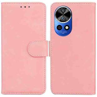 For Huawei nova 12 Ultra Skin Feel Pure Color Flip Leather Phone Case(Pink)