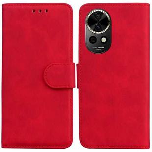 For Huawei nova 12 Skin Feel Pure Color Flip Leather Phone Case(Red)