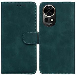 For Huawei nova 12 Skin Feel Pure Color Flip Leather Phone Case(Green)