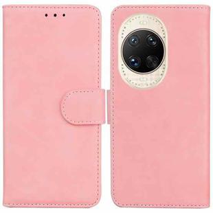 For Huawei nova 14 Ultra Skin Feel Pure Color Flip Leather Phone Case(Pink)