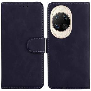 For Huawei nova 14 Ultra Skin Feel Pure Color Flip Leather Phone Case(Black)