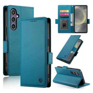 For Samsung Galaxy S24 5G Side Buckle Magnetic Frosted Leather Phone Case(Blue)