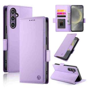 For Samsung Galaxy S24 5G Side Buckle Magnetic Frosted Leather Phone Case(Purple)