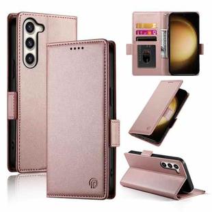 For Samsung Galaxy S23+ 5G Side Buckle Magnetic Frosted Leather Phone Case(Rose Gold)
