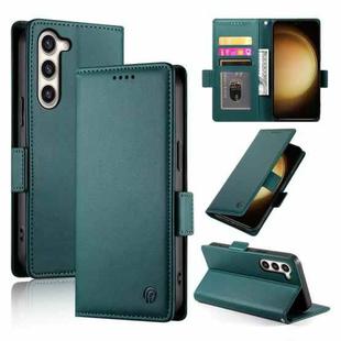 For Samsung Galaxy S23+ 5G Side Buckle Magnetic Frosted Leather Phone Case(Dark Green)