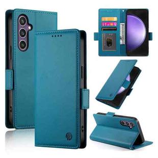 For Samsung Galaxy S23 FE 5G Side Buckle Magnetic Frosted Leather Phone Case(Blue)