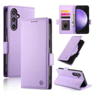 For Samsung Galaxy S23 FE 5G Side Buckle Magnetic Frosted Leather Phone Case(Purple)