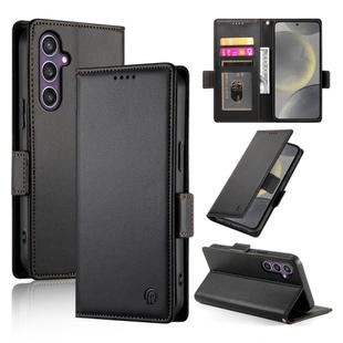 For Samsung Galaxy S25 5G Side Buckle Magnetic Frosted Leather Phone Case(Black)