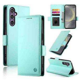 For Samsung Galaxy S25 5G Side Buckle Magnetic Frosted Leather Phone Case(Mint Green)