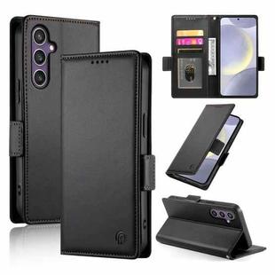 For Samsung Galaxy S25+ 5G Side Buckle Magnetic Frosted Leather Phone Case(Black)