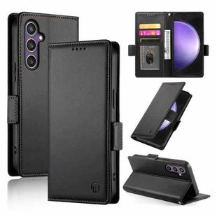 For Samsung Galaxy S25 FE 5G Side Buckle Magnetic Frosted Leather Phone Case(Black)