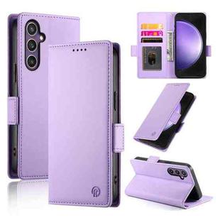 For Samsung Galaxy S25 FE 5G Side Buckle Magnetic Frosted Leather Phone Case(Purple)