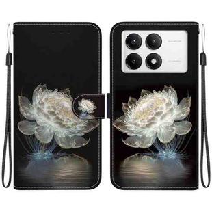 For Xiaomi Poco F6 Pro Crystal Texture Colored Drawing Leather Phone Case(Crystal Peony)