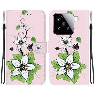 For Xiaomi 15 Crystal Texture Colored Drawing Leather Phone Case(Lily)