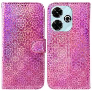 For Xiaomi Poco M6 4G Colorful Magnetic Buckle Leather Phone Case(Pink)