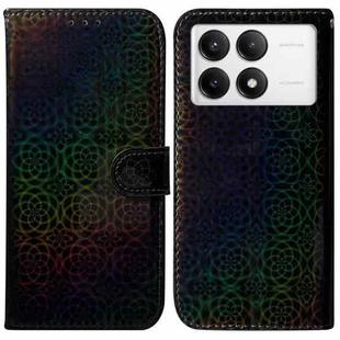 For Xiaomi Poco F6 Pro Colorful Magnetic Buckle Leather Phone Case(Black)