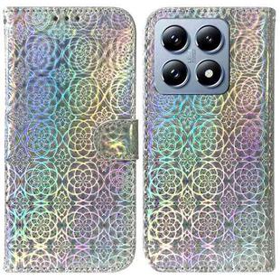 For Xiaomi 14T Colorful Magnetic Buckle Leather Phone Case(Silver)