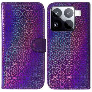 For Xiaomi 15 Pro Colorful Magnetic Buckle Leather Phone Case(Purple)