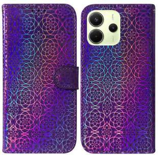 For Redmi Note 14 4G 163.25mm Colorful Magnetic Buckle Leather Phone Case(Purple)