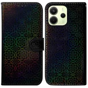 For Redmi Note 14 4G 164.84mm Colorful Magnetic Buckle Leather Phone Case(Black)